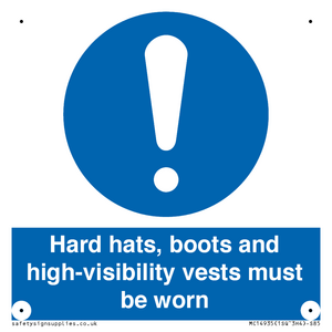 Hard hats, boots and high-visibility vests must be worn